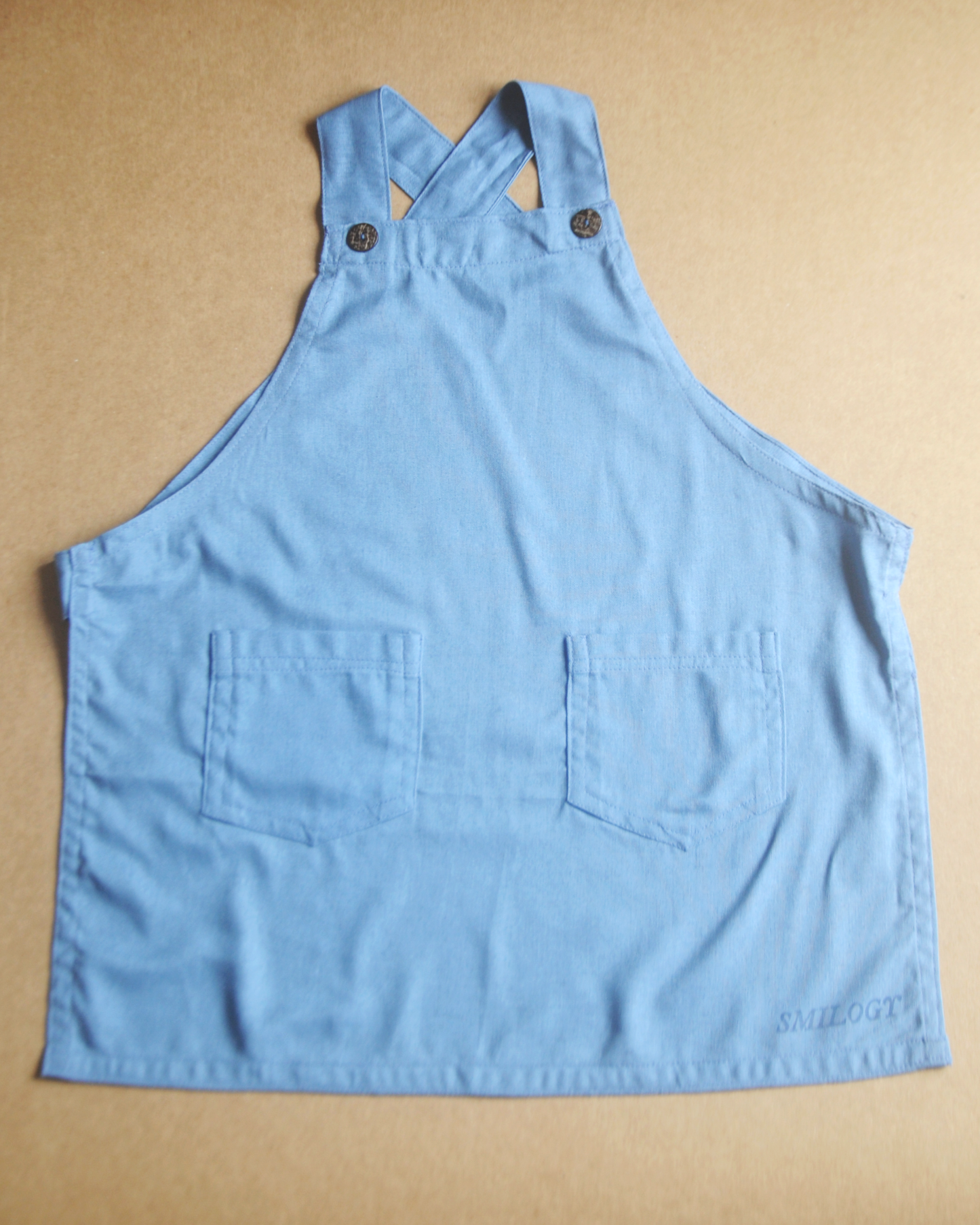 Denim Blue Kids Linen Apron