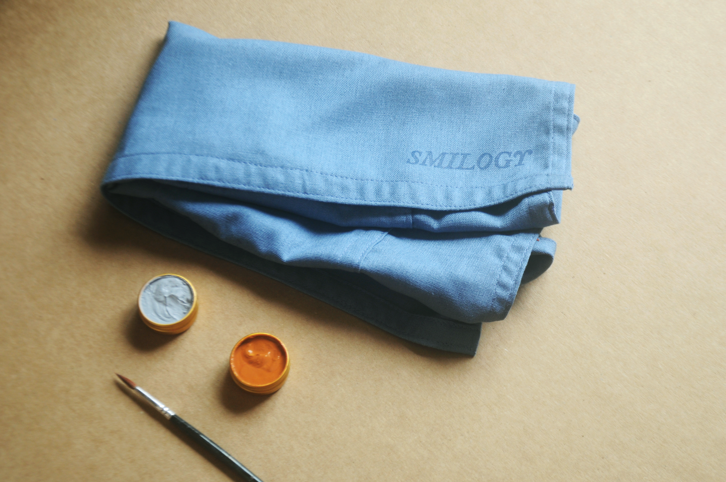 Denim Blue Kids Linen Apron