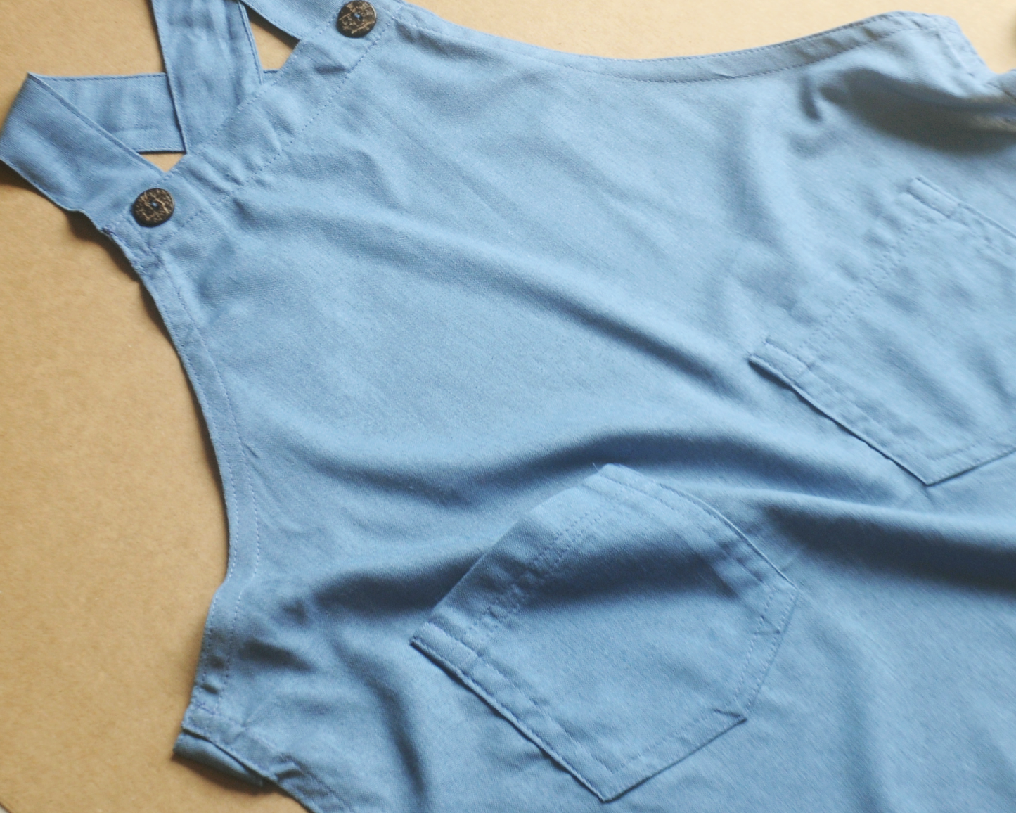 Denim Blue Kids Linen Apron
