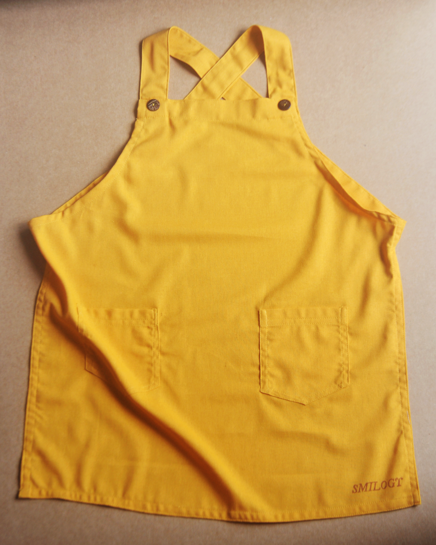 Mustard Yellow Kids Linen Apron