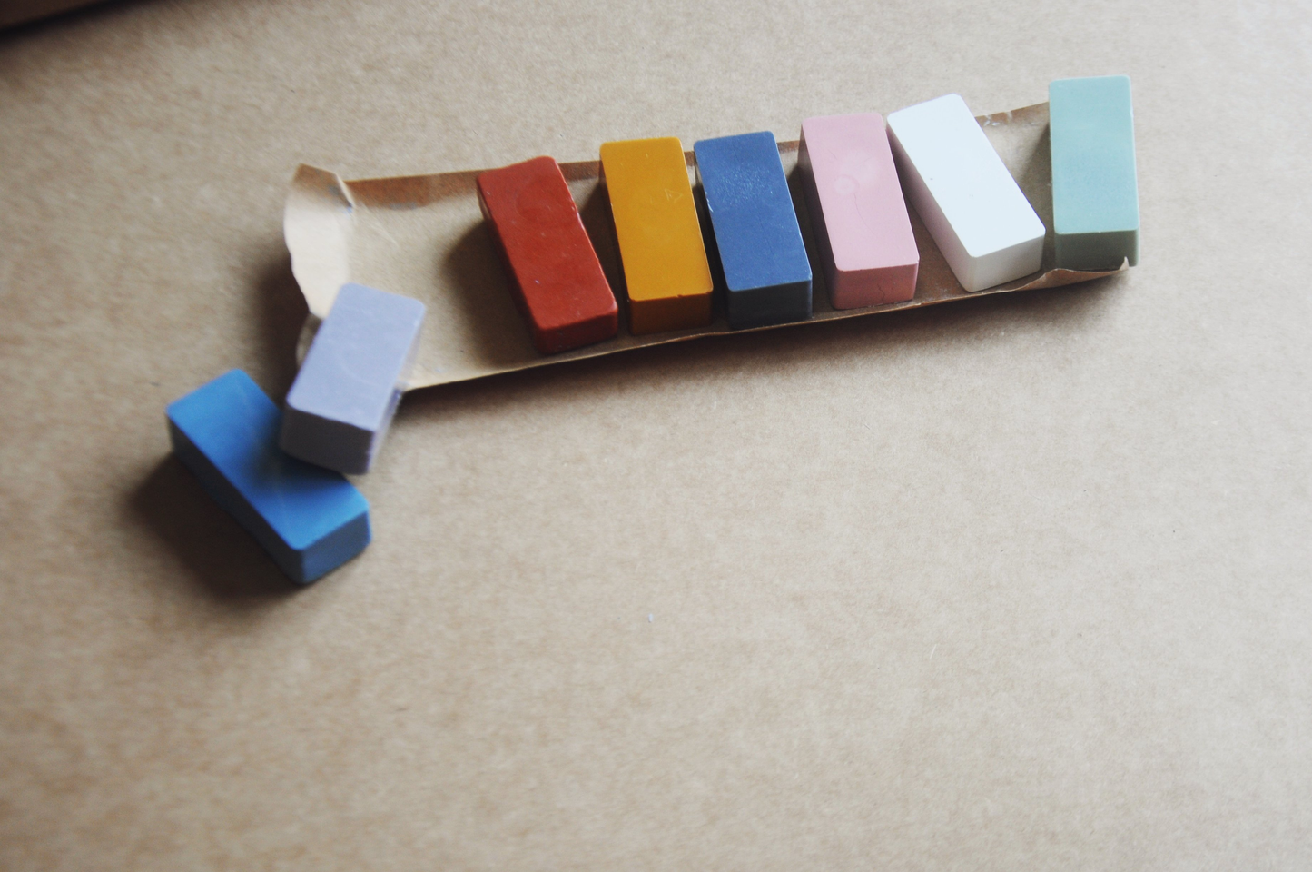 Beeswax Block Rubbing Crayons | Set of 8 Crayons in Soft Pastel Shades