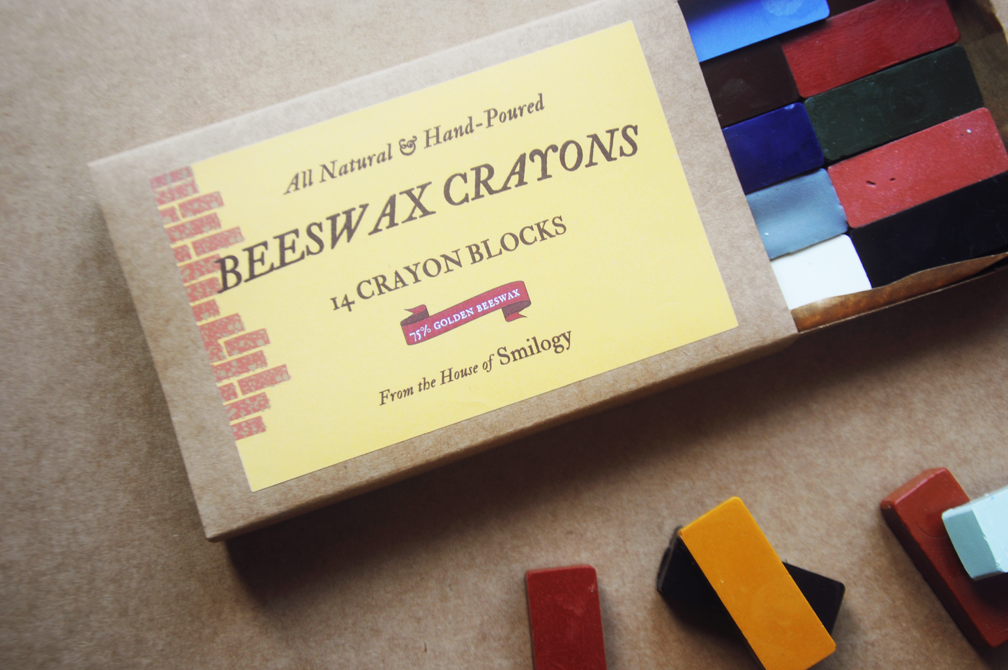 Beeswax Block Rubbing Crayons | Set of 14 Crayons