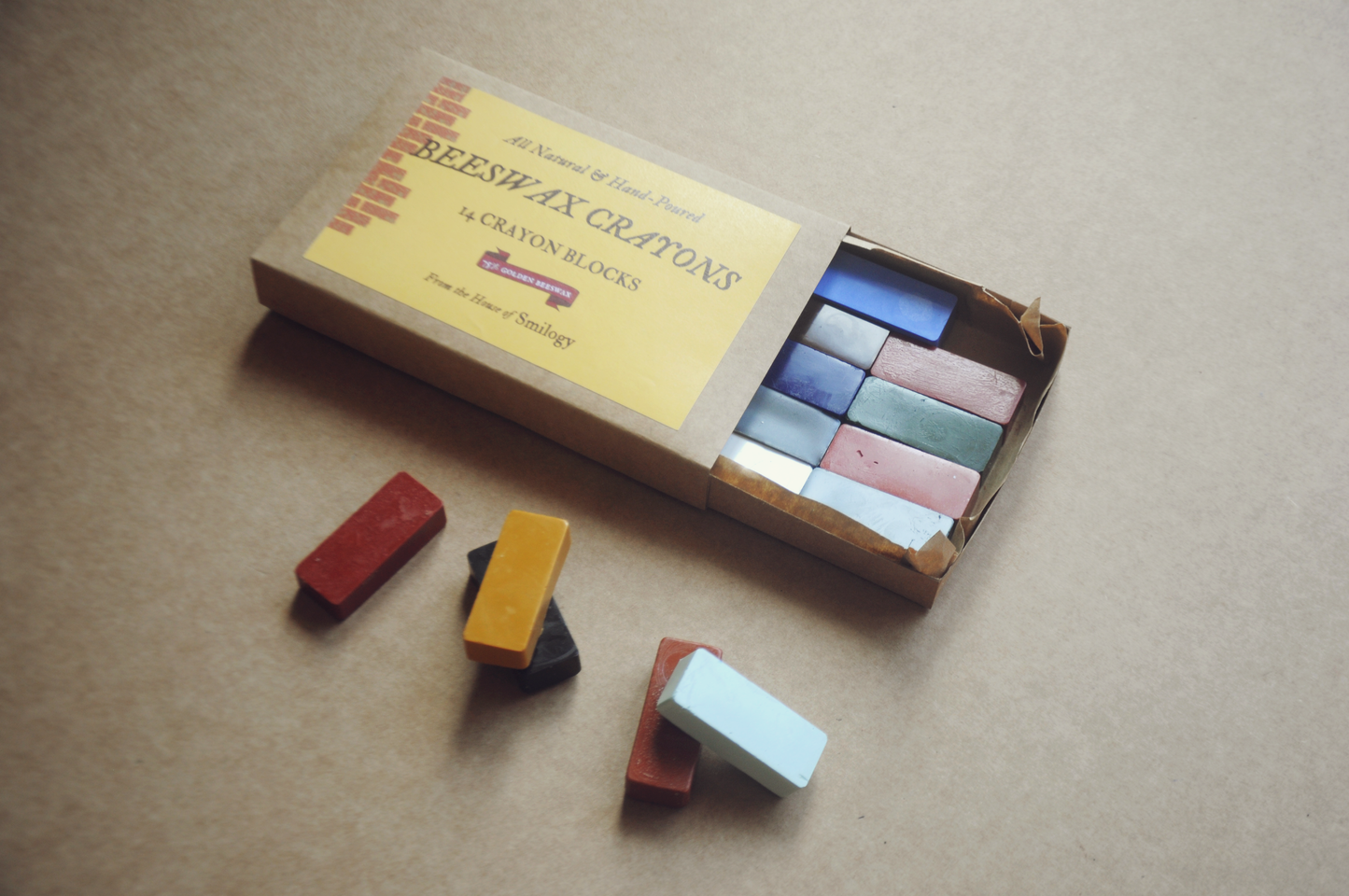 Beeswax Block Rubbing Crayons | Set of 14 Crayons