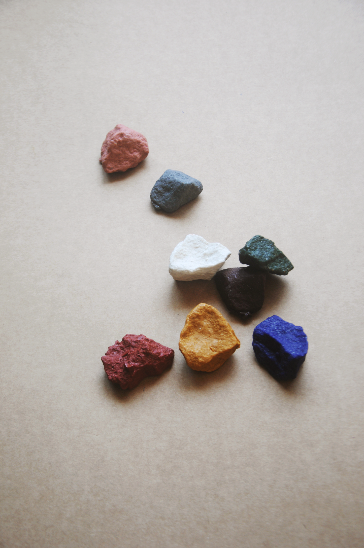 8 Textured Beeswax Ocean Rock Crayons in a Mini Cotton Sack