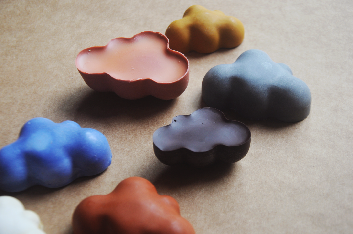 All-Natural & Non-Toxic Fluffy Cloud-Shaped Jumbo Beeswax Crayons – Set of 5