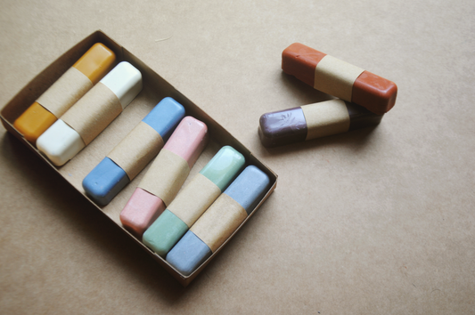 All Natural Beeswax Oil Pastels | Set of 8 Oil Pastels in Soft Pastel Colours