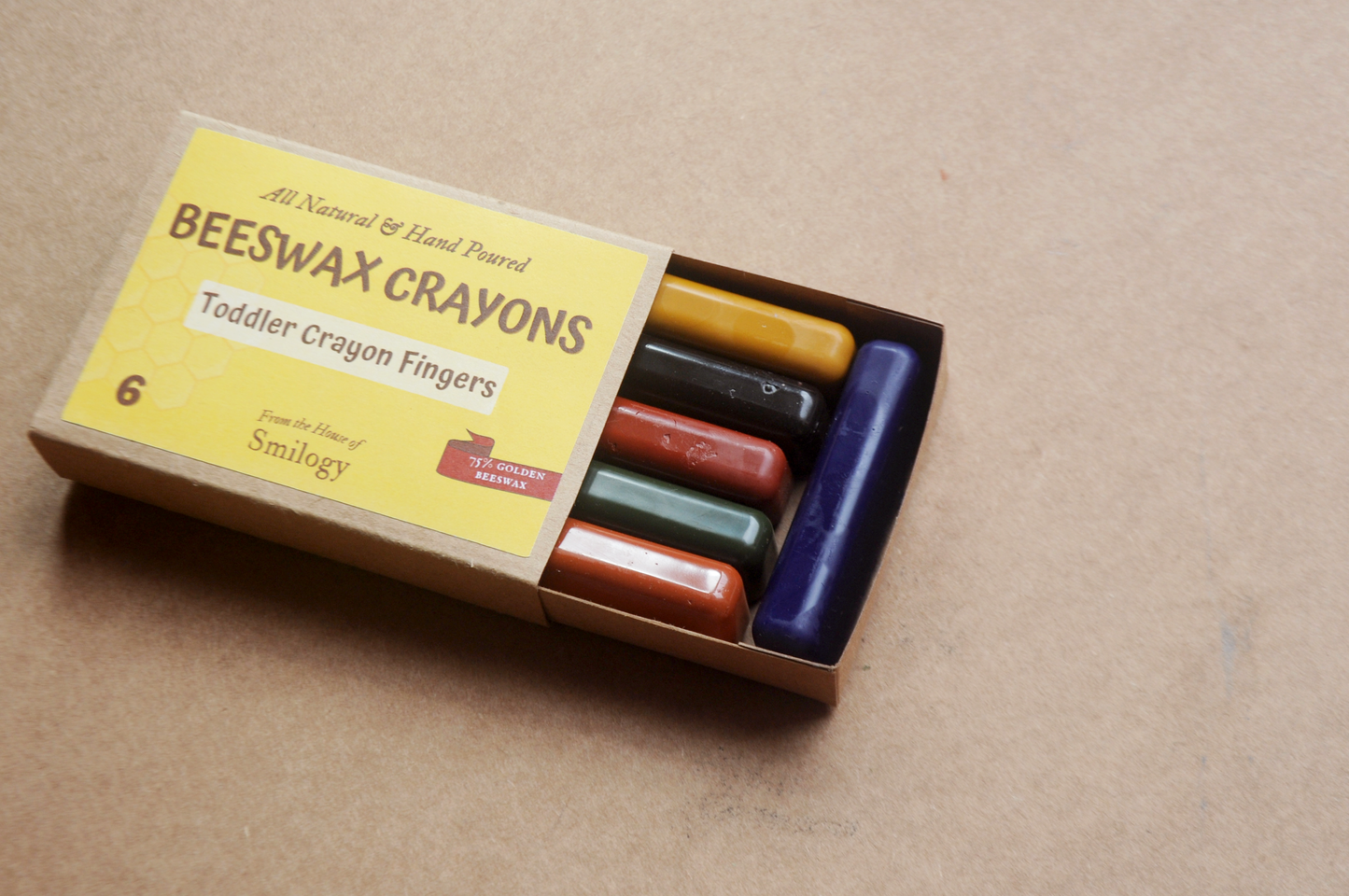 Beeswax Toddler Crayon Fingers | Set of 6 Crayons