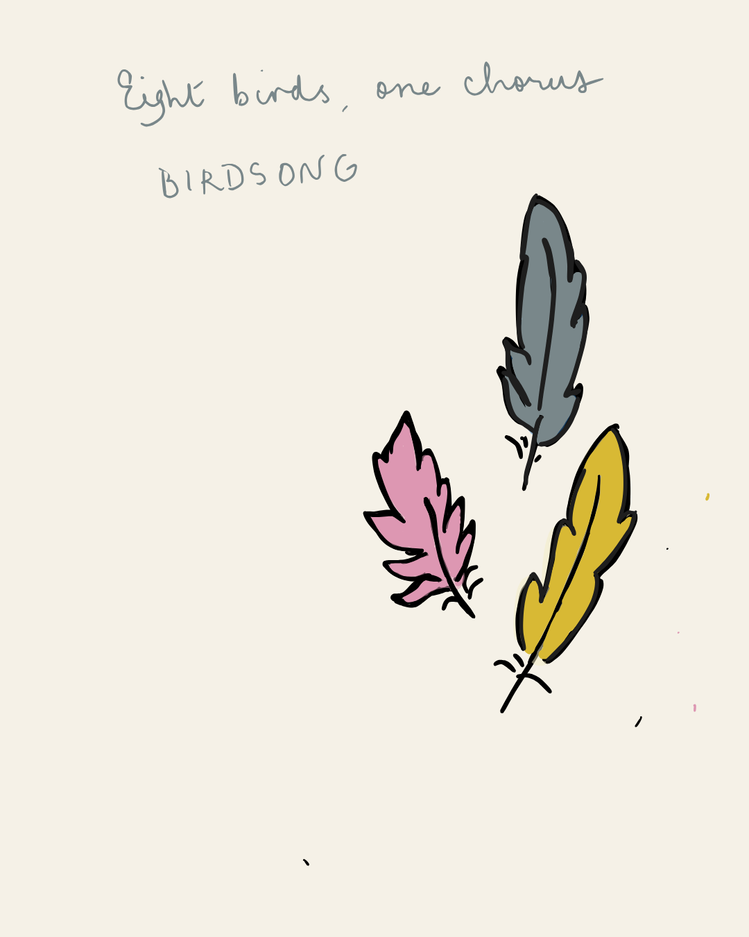 Birdsong | 8 Feather Beeswax Crayons in a Handloom Cotton Pouch