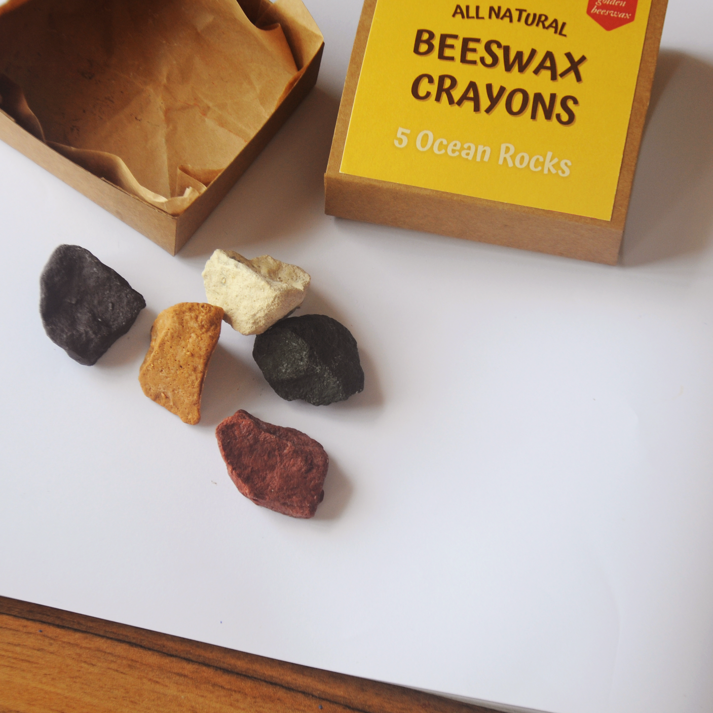 10-Piece Textured Organic Beeswax Ocean Rock Crayons