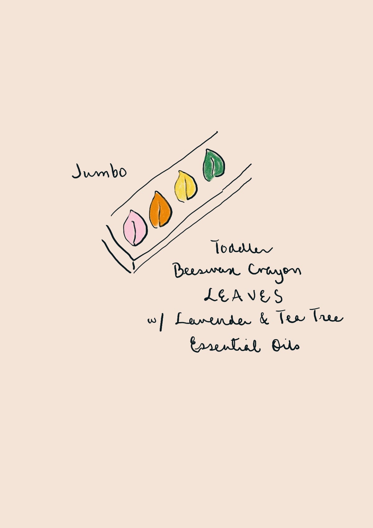 Aromatherapy Beeswax Crayons | 4 Jumbo Toddler Calming Crayon Leaves