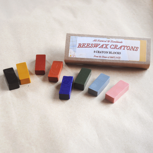 8-Piece Non-Toxic & Eco-Friendly Organic Beeswax Block Rubbing Crayons