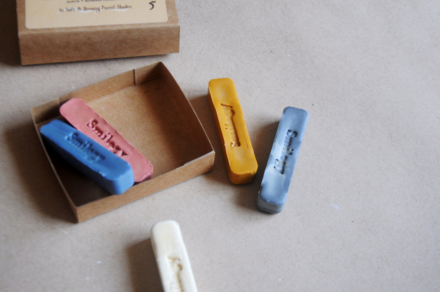 All Natural Beeswax Oil Pastels | Set of 5 Oil Pastels in Soft Pastel Colours