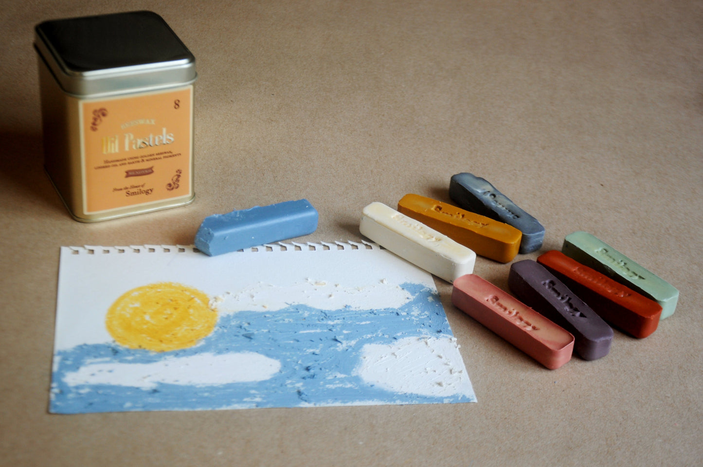 All Natural Beeswax Oil Pastels | Set of 8 Oil Pastels in Soft Pastel Colours