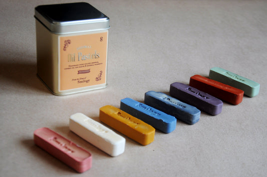 All Natural Beeswax Oil Pastels | Set of 8 Oil Pastels in Soft Pastel Colours