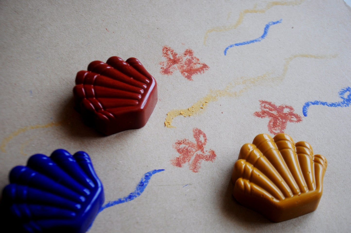 Jumbo Shells | All Natural Beeswax Crayons | 3 Set