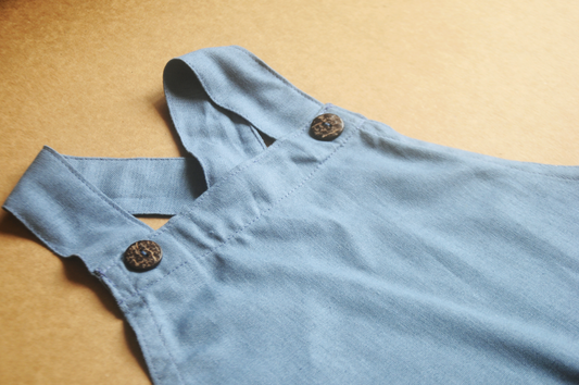 Denim Blue Kids Linen Apron