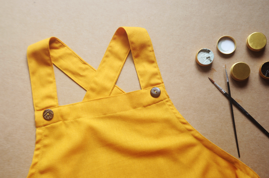 Mustard Yellow Kids Linen Apron