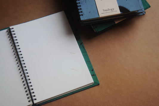 Earth in Print – Handmade Emerald Green Batik Sketchbook | Recycled Paper