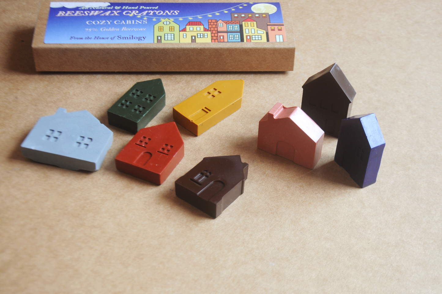Cozy Cabins – Natural Beeswax Crayon Set (5–6 Cabins)