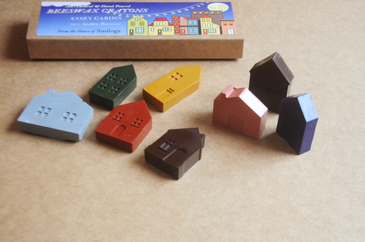 Cozy Cabins – Natural Beeswax Crayon Set (5–6 Cabins)