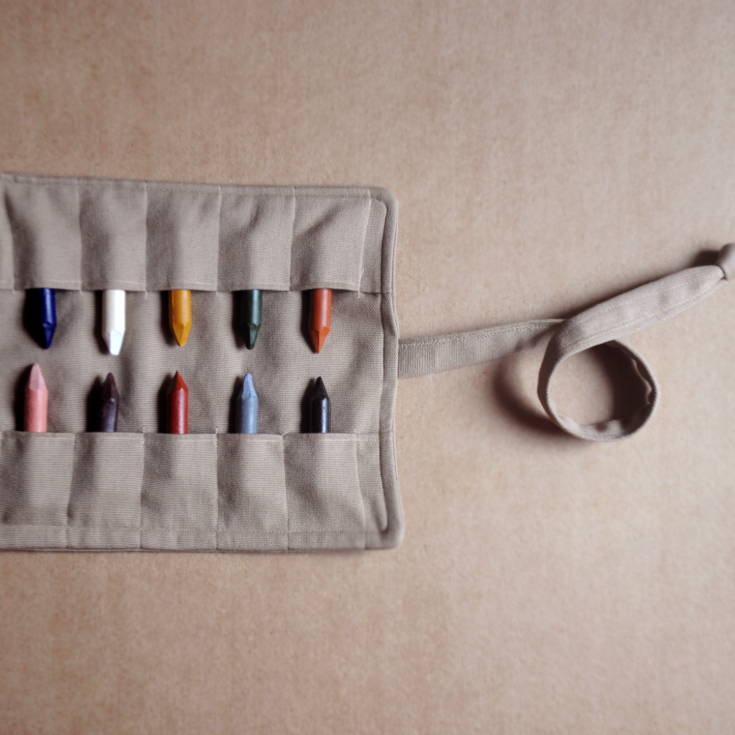 All Natural Beeswax Oil Pastels in a Roll | Set of 10 Crayons