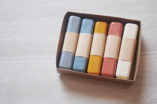 All Natural Beeswax Oil Pastels | Set of 5 Oil Pastels in Soft Pastel Colours