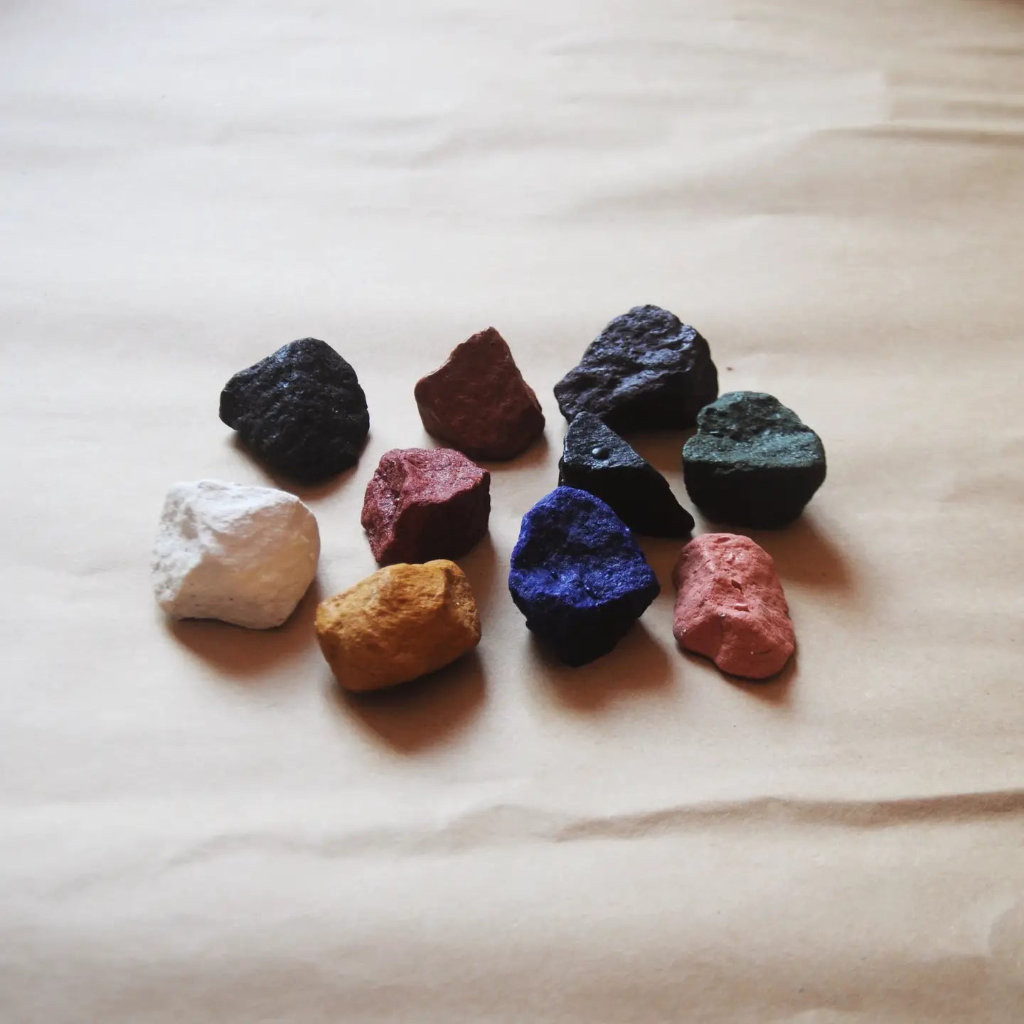 Ocean Rock Beeswax Crayons | Set of 8 Rocks in a Mini Cotton Sack