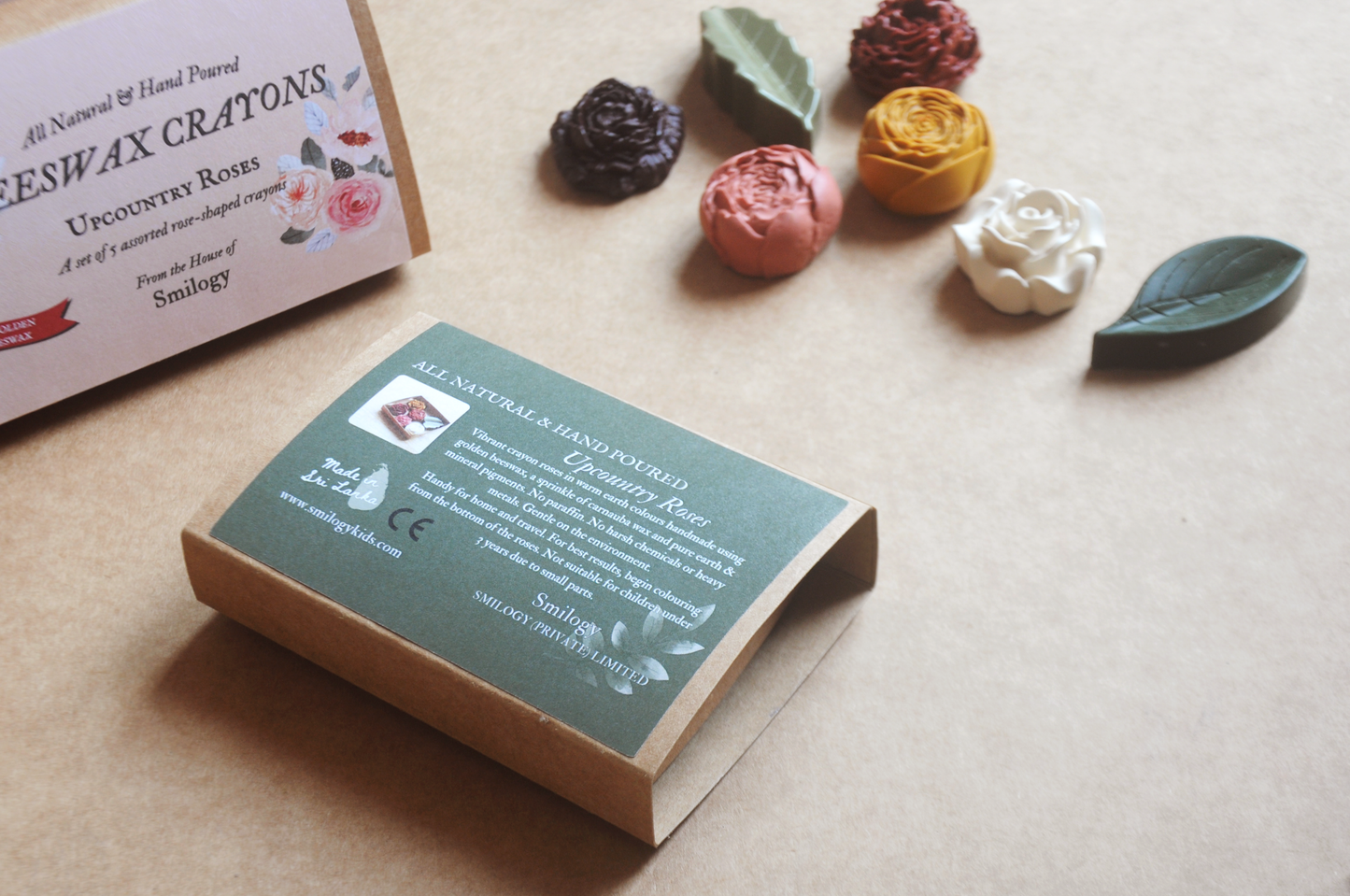 Handmade Natural Rose Beeswax Crayons – Set of 6 Crayons