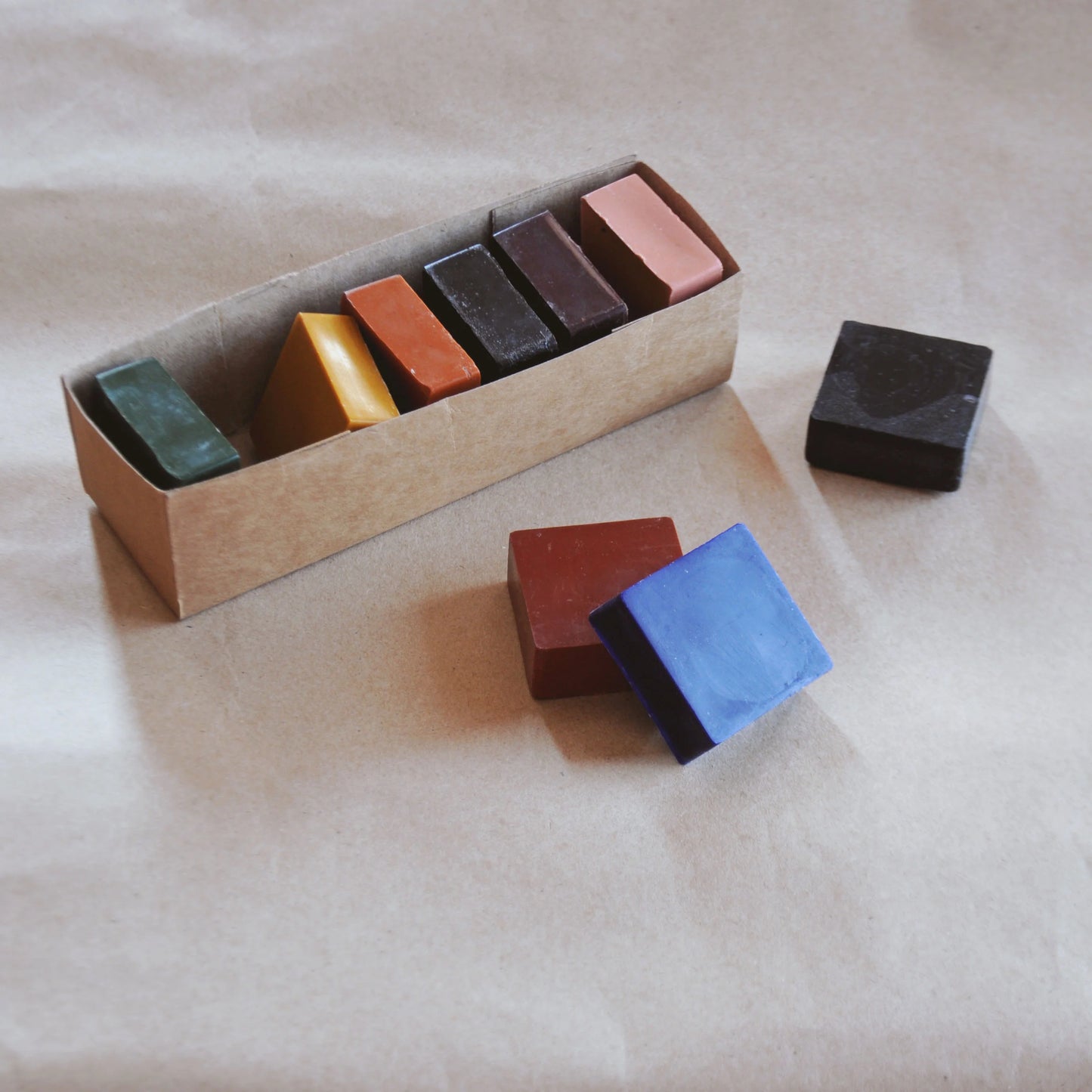 Non-toxic beeswax block crayons in a box